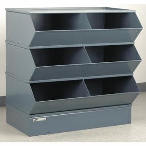 STACKBIN 3-56SSB Sectional Stacking Bin Units, 37 Inch X 24 Inch X 33 Inch Size, Std, 6 Compartments, Gray | CU4GUG 45NH76