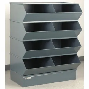 STACKBIN 3-58SSB Sectional Stacking Bin Unit, 37 Inch X 24 Inch X 44 Inch Size, Std, 8 Compartments, Gray | CU4GRN 45NH78