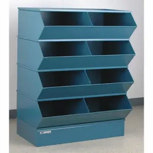 STACKBIN 3-58SSB Sectional Stacking Bin Unit, 37 Inch X 24 Inch X 44 Inch Size, Std, 8 Compartments, Blue | CU4GRM 45NH79