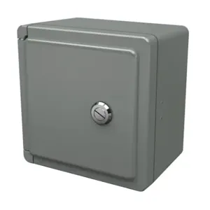 STAHLIN CL707HL Enclosure, 7 x 7 x 5 Inch Size, Wall Mount, Fiberglass Reinforced Polyester, Gray | CV7JXD