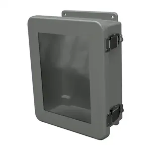 STAHLIN JW1008HPL Enclosure, 10 x 8 x 4 Inch Size, Wall Mount, Fiberglass Reinforced Polyester, Gray | CV7LCY