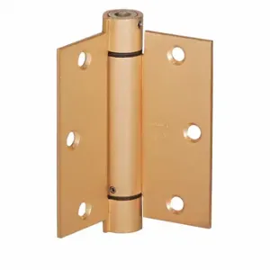 STANLEY 2060R 3 5X3 5 US4 Spring Hinge, Steel, Satin Brass, Square, 3 Holes Per Leaf, 180 Deg Range Of Motion | CU4JXY 487F73