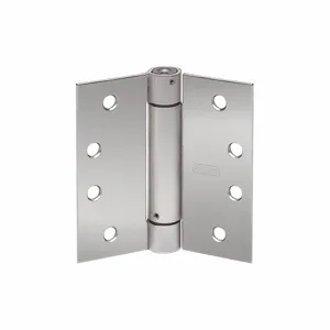 STANLEY 2060R45X45SPRINGDOORHINGE26STL Spring Hinge, Steel, Bright Chrome, Square, 0.134 Inch Door Leaf Thick, 4 Holes Per Leaf | CU4JXU 53DY66