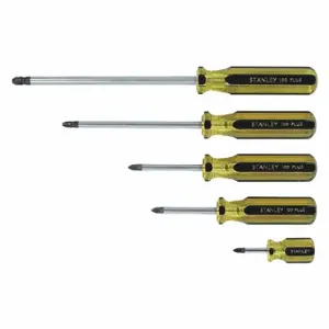 STANLEY 66-156-A Magnetized Tip Screwdriver Set, 5 Pieces, Phillips Tip, #1/#2/#3/Tip Size | CU4JVZ 53JT26