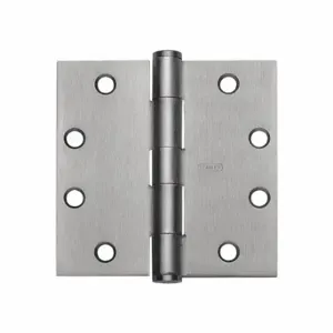 STANLEY F179 4 5X4 26D STL Butt Hinge, 4 Holes per Leaf, 1 5/8 Inch Door Leaf Width, 180 Deg Range of Motion, Square | CU4HJB 487F80