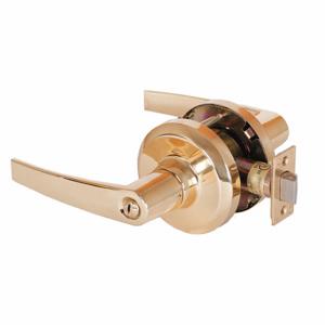 STANLEY QCL140A605S4478S Lever Lockset, Grade 1, Qcl140 Slate, Bright Brass, Lock Is Keyless | CU4HXA 45DE86