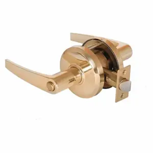 STANLEY QCL240A605S4478S Lever Lockset, Grade 2, Qcl240 Slate, Bright Brass, Lock Is Keyless | CU4JAR 45DF39