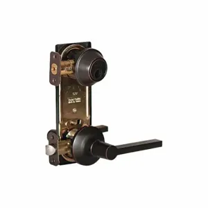 STANLEY QGI230T716L8LC55 Lever Lockset, Grade 2, Tempo Rose, Antique Bronze, Lockset Is Keyless | CU4JDL 53VF49