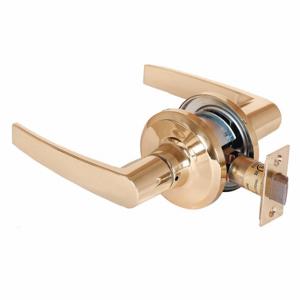 STANLEY QTL230A605SA118F Lever Lockset, Grade 2, Qtl230 Slate, Bright Brass, Lockset Is Keyless | CU4JEB 45DH71