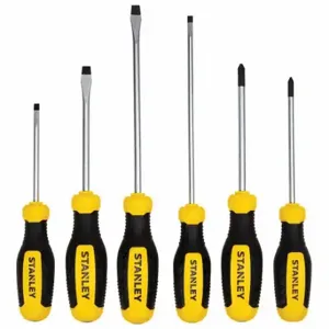 STANLEY STHT60025 Screwdriver Set, 6 PK, Phillips/Slotted Tip, #1/1/4 X #2/3/16 Inch Tip Size | CU4JWB 783HT5