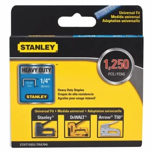 STANLEY STHT71833 Staple, Heavy Duty, 27/64 Inch Crown Width In, 1/4 Inch Leg Length In, 1, 250 PK | CU4JRM 45JX16