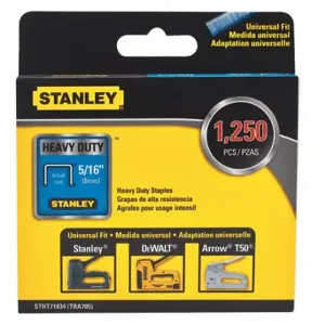 STANLEY STHT71834 Staple, Heavy Duty, 27/64 Inch Crown Width In, 5/16 Inch Leg Length In, 1, 250 PK | CU4JRK 45JX17