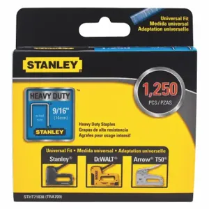 STANLEY STHT71838 Staple, Heavy Duty, 27/64 Inch Crown Width In, 9/16 Inch Leg Length In, 1, 250 PK | CU4JRL 45JX20