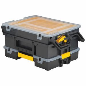 STANLEY STST14028 Compartment Box, 11 7/8 Inch X 5 3/8 Inch, Black, 12 Compartments, 4 Adj Dividers, Snap | CU4HLW 48VE73