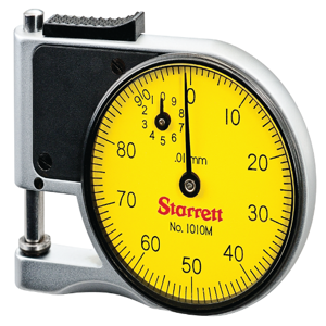 STARRETT 1010MZ Pocket Dial Thickness Gauge, 0 to 9 mm Range, 0.01 mm Graduations, 1/2 Inch Throat Dp | CU4NJJ 30A638