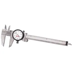 STARRETT 120A-6 Dial Caliper, Lapped Jaws, Stainless Steel, 6 Inch Range, White | AC4GXU 2ZUE7 / 64514