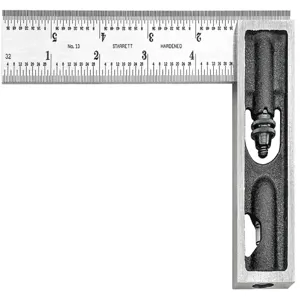 STARRETT 13C Double Square, 6 Inch, Tempered Steel, Cast Iron Head - 2 Pc | AE6NAB 5UAP7 / 50111