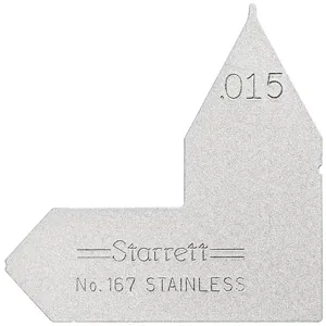 STARRETT 167-015 Radius Gage, 0.15, 1 Leaves | CU6KGL 30A746