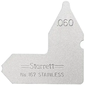 STARRETT 167-060 Radius Gage, 0.60, 1 Leaves | CU6KGN 30A752