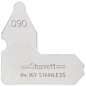 STARRETT 167-090 Radius Gage, 0.90, 1 Leaves | CU6NFQ 30A755