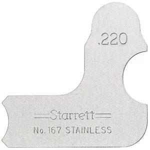 STARRETT 167-220 Radius Gage, 2.20, 1 Leaves | CU6NFR 30A762