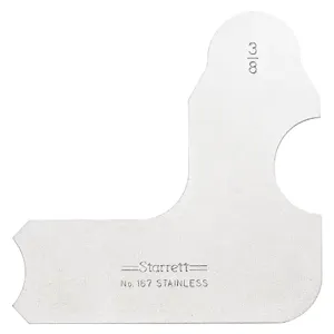 STARRETT 167-3/8 Individual Radius Gauge, 1 Leaves, 3/8 Inch Range, ±0.002 Inch Accuracy | CU6NFY 30A707