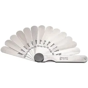 STARRETT 173MA Feeler Gauge Set, Metric, 13 Feeler Blades, 0.03 mm to 0.50 mm Thick Range | CU4NFC 30C280