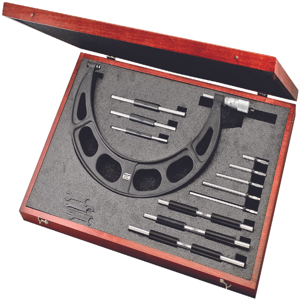 STARRETT 224.1MGRLZ Mechanical Interchangeable-Anvil Outside Micrometer, Mechanical, 150 to 300 mm Range | CU4NUK 53VD34