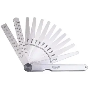 STARRETT 245M Feeler Gauge Set with Wire & Taper Gauges, Metric, 11 Feeler Blades, 120 mm Blade Length | CU4NFA 26Z265