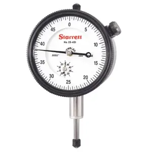 STARRETT 25-431J Dial Indicator - Lug Back, 0 Inch To 0.5 Inch Range, Continuous Reading, 0-50 Dial Reading | CU4NQK 26Z489