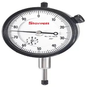 STARRETT 25-441/5J Dial Indicator, Continuous Dial, 0.5 Inch Range, 0-100 Dial Reading | AC4GYU 2ZUH8 / 53293