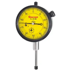 STARRETT 25-881J Dial Indicator, 25 mm Range, 0-100 Dial Reading | AC4GYX 2ZUJ2 / 53307