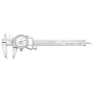 STARRETT 3202-6 Dial Caliper with Case 6 Inch White | AC4GXQ 2ZUE3 / 61467