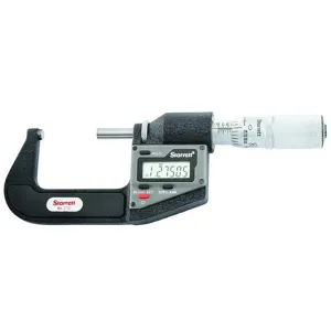 STARRETT 3732XFL-2 Digital Outside Micrometer, 1 to 2 Inch Range, +/-0.0001 Inch Accuracy, Flat | AE6NAM 5UAR9 / 12269