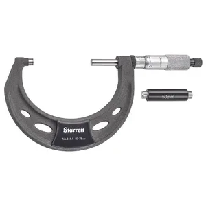 STARRETT 444.1MXRL-75 Mechanical Outside Micrometer, Metric, 50 mm to 75 mm Range, +/-0.002 mm Accuracy | CU4NVU 53VC87