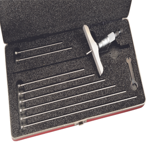 STARRETT 445BZ-9RL Depth Gauge Micrometer, 0 to 9 Inches, 4 Inch Base | AE6MXW 5UAG9 / 52228