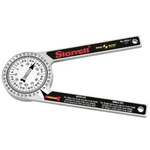 STARRETT 505A-7 ProSite Miter Protractor, Aluminium, 0 to 90 Graduations | AC4HDC 2ZUY6 / 11677