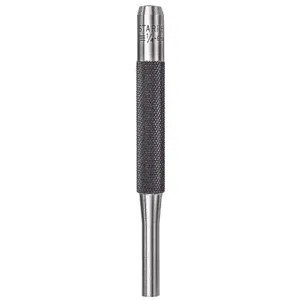 STARRETT 565G Drive Pin Punch, 1/4 Inch Tip Dia, 4 Inch Overall Lg, Round, Steel, Flat, Sae | CU4NEL 30A629