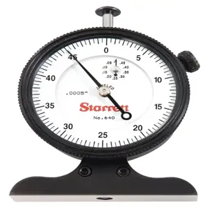 STARRETT 640JZ Dial Depth Gauge, 0 Inch To 0.5 Inch Range, +/-0.001 Inch Accuracy | CU4NHW 26Z129