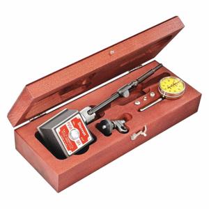 STARRETT 657MCZ Back Plunger Dial Indicator & Mag Base Set, 0.02 mm to 5 mm Range, Continuous Reading | CU4MXV 26Z927