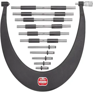 STARRETT 724LZ-18 Mechanical Interchangeable-Anvil Outside Micrometer, Mechanical, 12 Inch to 18 Inch Range | CU4NUJ 30A574