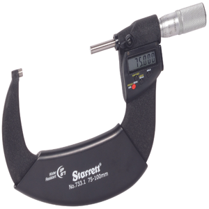 STARRETT 733.1MEXFLZ-100 Digital Outside Micrometer, 2.950 Inch To 3.930 In/75 To 100 mm Range, Ip67 | CQ9DHA 60KA80