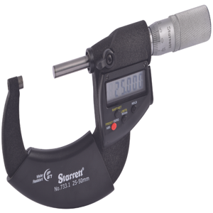 STARRETT 733.1MEXFLZ-50 Digital Outside Micrometer, 0.984 Inch To 1.968 In/25 To 50 mm Range, Ip67 | CQ8YTM 60KA78