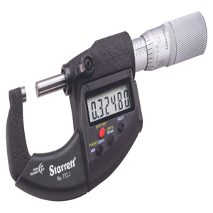 STARRETT 733.1XFL-1 Digital Outside Micrometer, 0 Inch to 1 in/0 to 25.4 mm Range, IP67 | CN2TJH 796.1XFL-1 / 2ZTX2