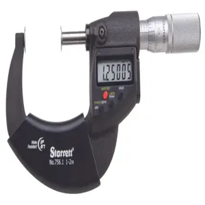 STARRETT 756.1FL-2 Digital Disc Type Micrometer, 1 Inch To 2 In/25 To 50 mm Range, Ip67 | CU4PFE 60KC75