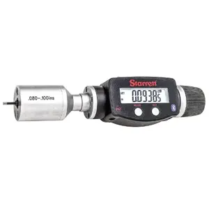 STARRETT 770BXTZ-100 Digital 2-Point Inside Micrometer, 0.08 Inch To 0.1 In/2 mm To 2.5 mm Range, Ip65 | CU4MZG 53VE30