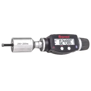 STARRETT 770BXTZ-250 Digital 2-Point Inside Micrometer, 0.2 Inch To 0.25 In/5 mm To 6 mm Range, Ip65 | CU4MZL 53VE38