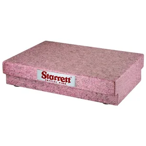 STARRETT 80602 Granite Surface Plate, Pink, Grade AA, 12 x 12 x 4 Inch Size | AE9ZPT G-80602 / 6PCV9