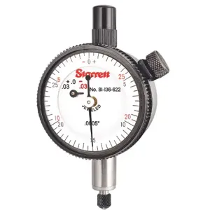 STARRETT 81-136-622J Dial Indicator - Lug Back, 0.075 Inch Range, Balanced Reading, 30-0-30 Dial Reading, Agd 1 | CU4NQR 26Z710