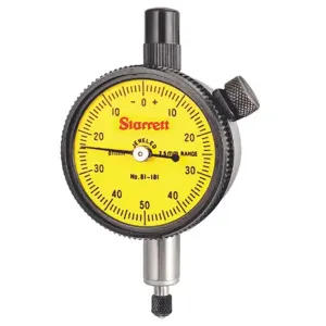 STARRETT 81-181J Indicator Dial, 0 to 2.5 mm Range, Balanced Reading, 0-50-0 Dial Reading, AGD 1 | CU4NNY 26Z730